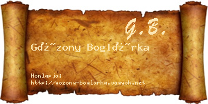 Gózony Boglárka névjegykártya